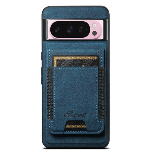 For Google Pixel 10 Pro Suteni H17 Litchi Texture Leather Magnetic Detachable Wallet Phone Case(Blue) - Google Cases by Suteni | Online Shopping UK | buy2fix