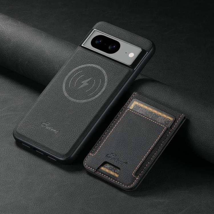 For Google Pixel 10 Pro XL Suteni H17 Litchi Texture Leather Magnetic Detachable Wallet Phone Case(Black) - Google Cases by Suteni | Online Shopping UK | buy2fix