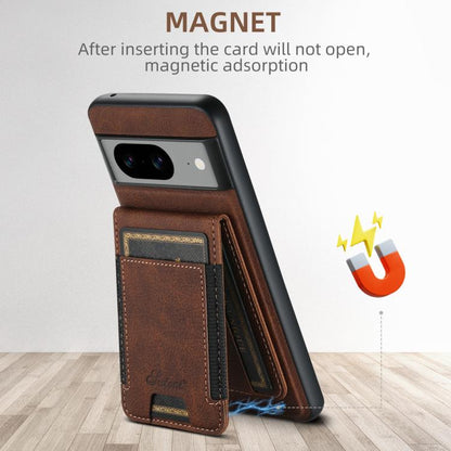 For Google Pixel 10 Pro XL Suteni H17 Litchi Texture Leather Magnetic Detachable Wallet Phone Case(Brown) - Google Cases by Suteni | Online Shopping UK | buy2fix