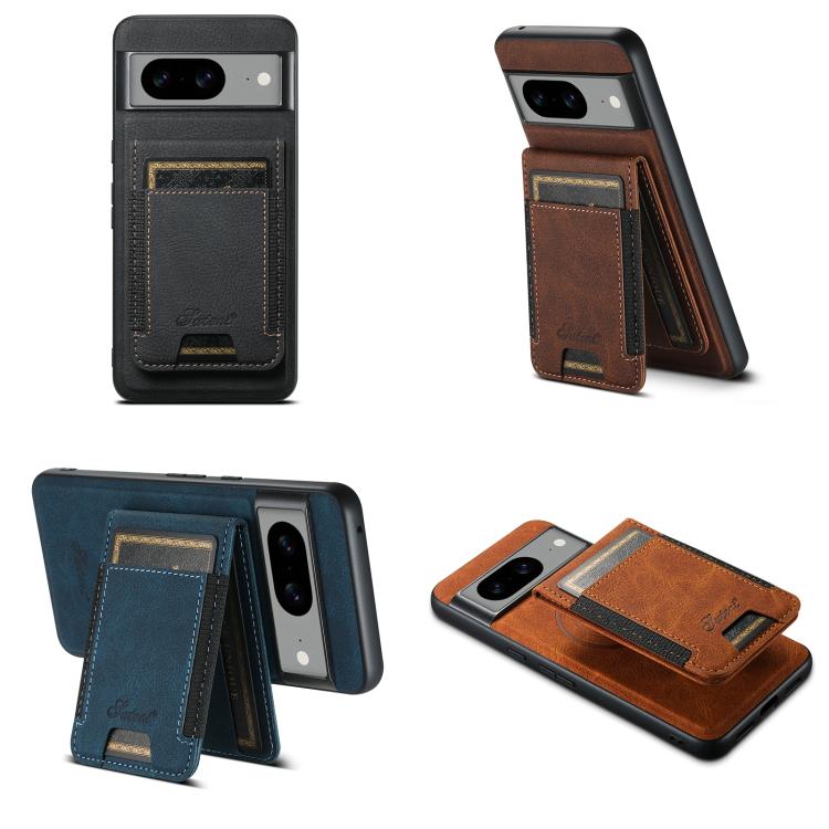 For Google Pixel 10 Suteni H17 Litchi Texture Leather Magnetic Detachable Wallet Phone Case(Blue) - Google Cases by Suteni | Online Shopping UK | buy2fix