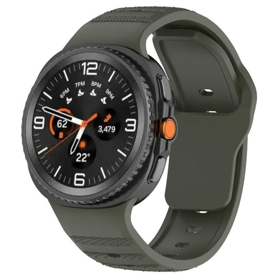 For Galaxy Watch9 / 8 / 8 Classic Dot Pattern Release Buckle Silicone Watch Band(Gray Green)