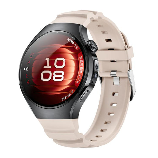 For Huawei Watch 5 42mm Metal Pin Buckle Silicone Watch Band(Starlight)