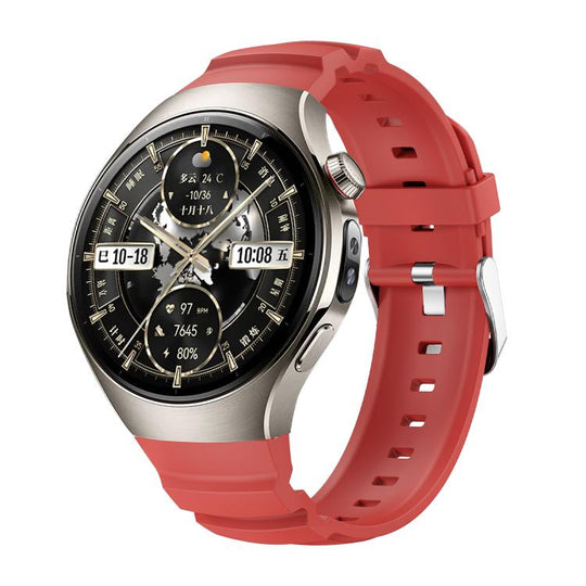 For Huawei Watch 5 46mm Metal Pin Buckle Silicone Watch Band(Red)