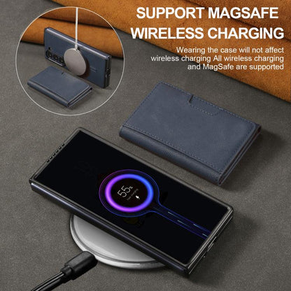 For Samsung Galaxy Z Fold7 Kalebol Strong Magnetic MagSafe Tri-Fold Wallet Leather Phone Case(Blue) - Galaxy Z Fold7 5G Cases by Kalebol | Online Shopping UK | buy2fix