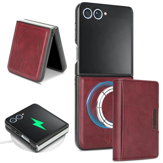 For Samsung Galaxy Z Flip7 Kalebol Strong Magnetic MagSafe Tri-Fold Wallet Leather Phone Case(Red) - Galaxy Z Flip7 5G Cases by Kalebol | Online Shopping UK | buy2fix