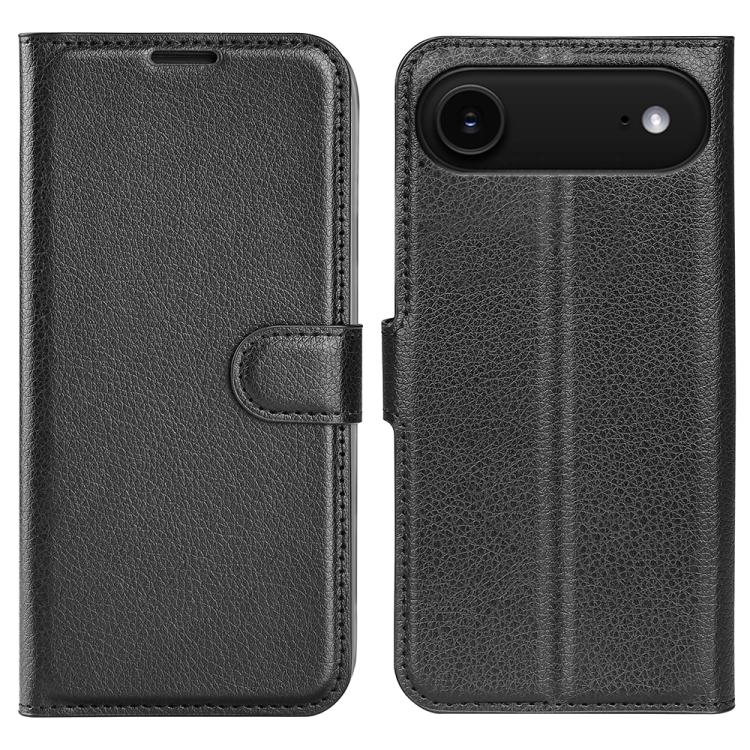 For iPhone Air Litchi Texture Horizontal Flip Leather Phone Case with Holder(Black) - iPhone Air Cases by buy2fix | Online Shopping UK | buy2fix