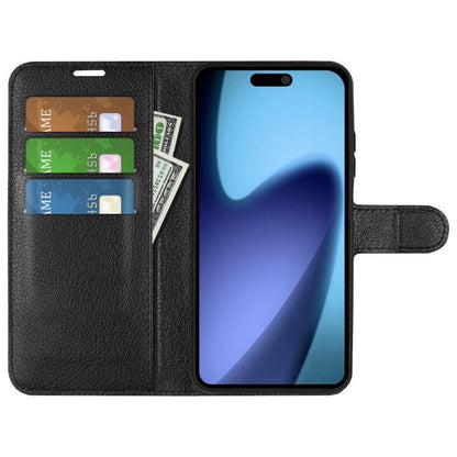 For iPhone Air Litchi Texture Horizontal Flip Leather Phone Case with Holder(Black) - iPhone Air Cases by buy2fix | Online Shopping UK | buy2fix