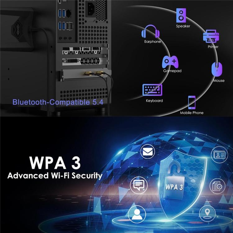 WAVLINK WN685BE3-A Tri-Band BE200 Wireless Adapter Desktop PC WiFi 7 BE8800 Pcie Card - USB Network Adapter by WAVLINK | Online Shopping UK | buy2fix
