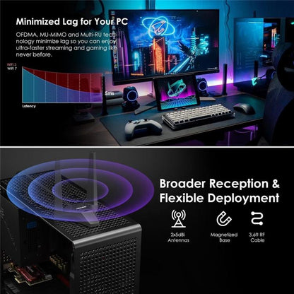 WAVLINK WN685BE3-A Tri-Band BE200 Wireless Adapter Desktop PC WiFi 7 BE8800 Pcie Card - USB Network Adapter by WAVLINK | Online Shopping UK | buy2fix