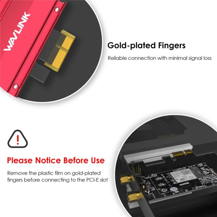 WAVLINK WN685BE3-B BE8800 2.4GHz 5GHz 6GHz WiFi 7 Tri-Band PCI-E Wireless Network Card - USB Network Adapter by WAVLINK | Online Shopping UK | buy2fix