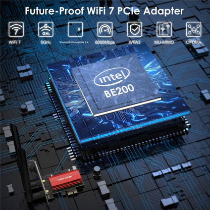 WAVLINK WN685BE3-B BE8800 2.4GHz 5GHz 6GHz WiFi 7 Tri-Band PCI-E Wireless Network Card - USB Network Adapter by WAVLINK | Online Shopping UK | buy2fix