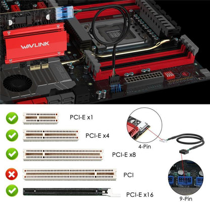 WAVLINK WN685BE3-B BE8800 2.4GHz 5GHz 6GHz WiFi 7 Tri-Band PCI-E Wireless Network Card - USB Network Adapter by WAVLINK | Online Shopping UK | buy2fix