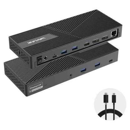 WAVLINK UG69PD24 12-in-1 PD 100W Charging Displaylink Docking Station For Thunderbolt 4 / 3(US Plug) -  by WAVLINK | Online Shopping UK | buy2fix