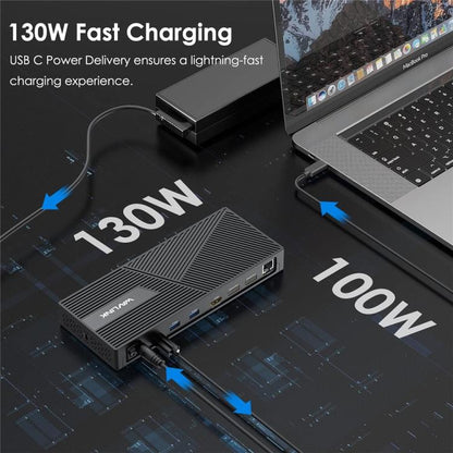 WAVLINK UG69PD24 12-in-1 PD 100W Charging Displaylink Docking Station For Thunderbolt 4 / 3(US Plug) -  by WAVLINK | Online Shopping UK | buy2fix