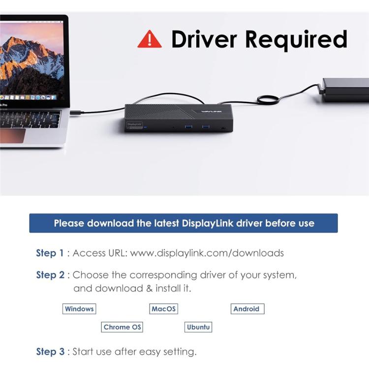 WAVLINK UG69PD24 12-in-1 PD 100W Charging Displaylink Docking Station For Thunderbolt 4 / 3(EU Plug) -  by WAVLINK | Online Shopping UK | buy2fix