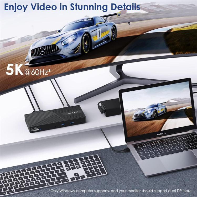 WAVLINK UG69PD24 12-in-1 PD 100W Charging Displaylink Docking Station For Thunderbolt 4 / 3(AU Plug) -  by WAVLINK | Online Shopping UK | buy2fix