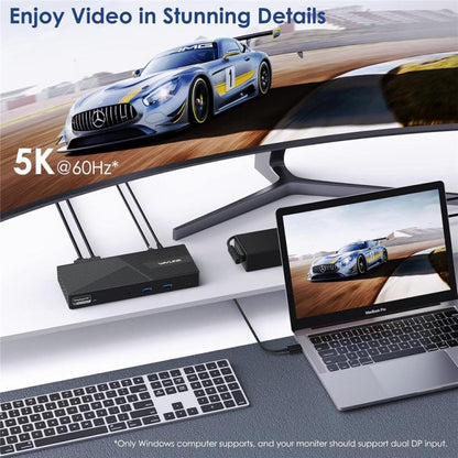 WAVLINK UG69PD24 12-in-1 PD 100W Charging Displaylink Docking Station For Thunderbolt 4 / 3(AU Plug) -  by WAVLINK | Online Shopping UK | buy2fix