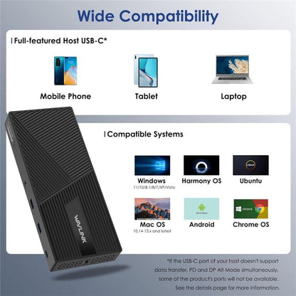WAVLINK UG69PD24 12-in-1 PD 100W Charging Displaylink Docking Station For Thunderbolt 4 / 3(AU Plug) -  by WAVLINK | Online Shopping UK | buy2fix