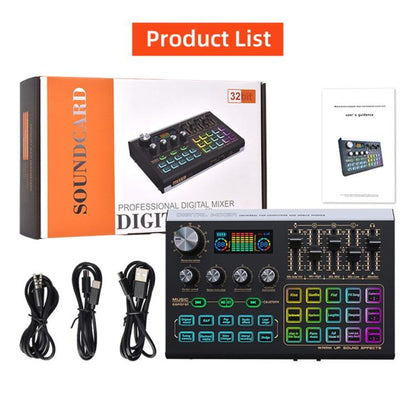 X9 48V Phantom Power Bluetooth Audio Mixer 4-Channel USB Sound Card Voice Changer - Live Sound Effects Processors by buy2fix | Online Shopping UK | buy2fix