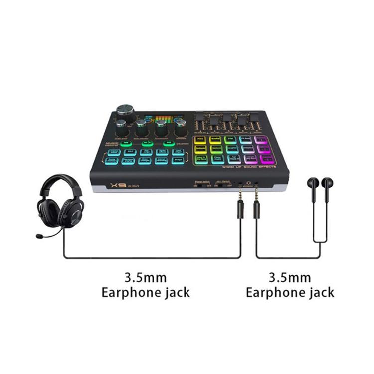 X9 48V Phantom Power Bluetooth Audio Mixer 4-Channel USB Sound Card Voice Changer - Live Sound Effects Processors by buy2fix | Online Shopping UK | buy2fix