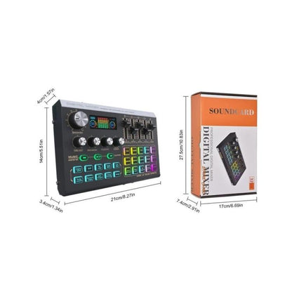 X9 48V Phantom Power Bluetooth Audio Mixer 4-Channel USB Sound Card Voice Changer - Live Sound Effects Processors by buy2fix | Online Shopping UK | buy2fix