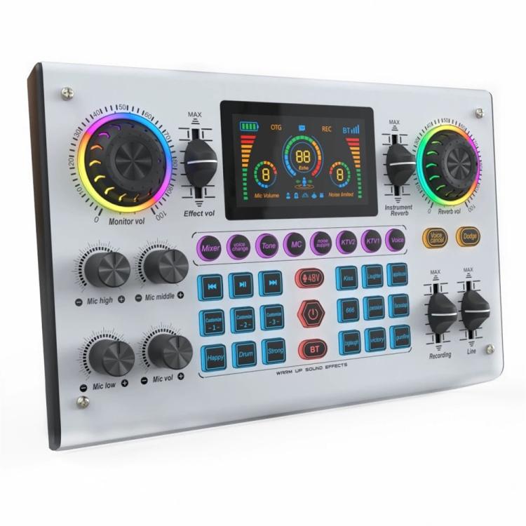 C100 Pro For Streaming / Recording 5 Sound Effects Portable Live Sound Card Audio Mixer(Black) - Live Sound Effects Processors by buy2fix | Online Shopping UK | buy2fix