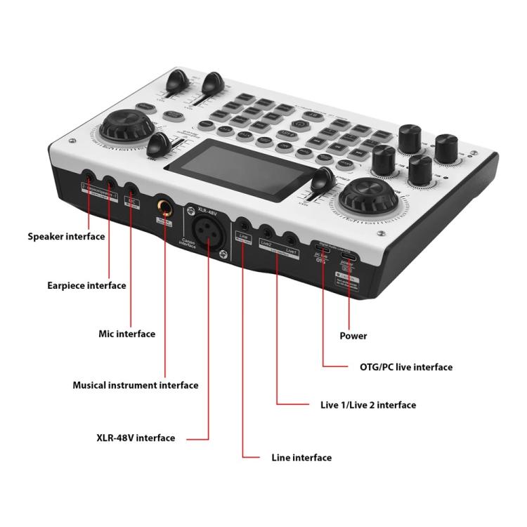 C100 Pro For Streaming / Recording 5 Sound Effects Portable Live Sound Card Audio Mixer(Black) - Live Sound Effects Processors by buy2fix | Online Shopping UK | buy2fix