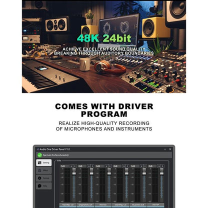 Solo3 24 Bit 2 In 2 Out Professional Audio Sound Card Recording Device - Live Sound Effects Processors by buy2fix | Online Shopping UK | buy2fix