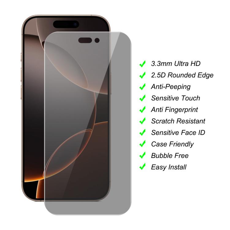 For iPhone 16 Pro JUNSUNMAY 25pcs Privacy Screen Protector Tempered Glass Film - iPhone 16 Pro Tempered Glass by JUNSUNMAY | Online Shopping UK | buy2fix