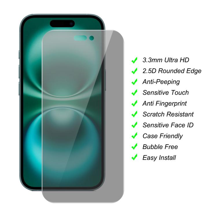 For iPhone 16 Plus JUNSUNMAY 25pcs Privacy Screen Protector Tempered Glass Film - iPhone 16 Plus Tempered Glass by JUNSUNMAY | Online Shopping UK | buy2fix