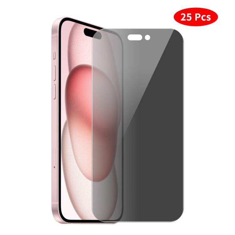 For iPhone 15 Plus JUNSUNMAY 25pcs Privacy Screen Protector Tempered Glass Film - iPhone 15 Plus Tempered Glass by JUNSUNMAY | Online Shopping UK | buy2fix