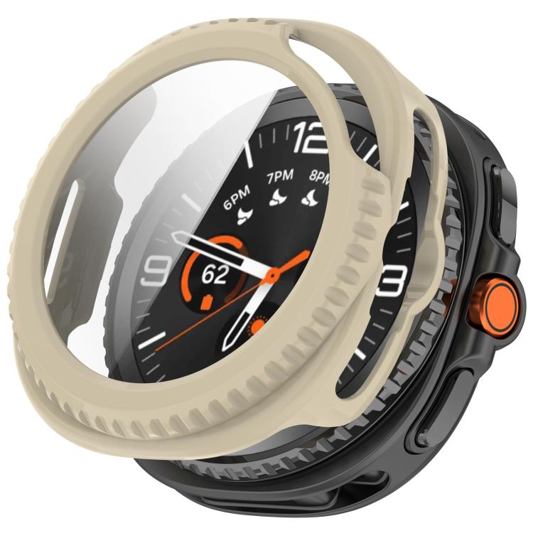 For Samsung Galaxy Watch8 Classic 46mm Tempered Film Integrated PC Watch Cover(Ivory White) - Watch Cases by buy2fix | Online Shopping UK | buy2fix