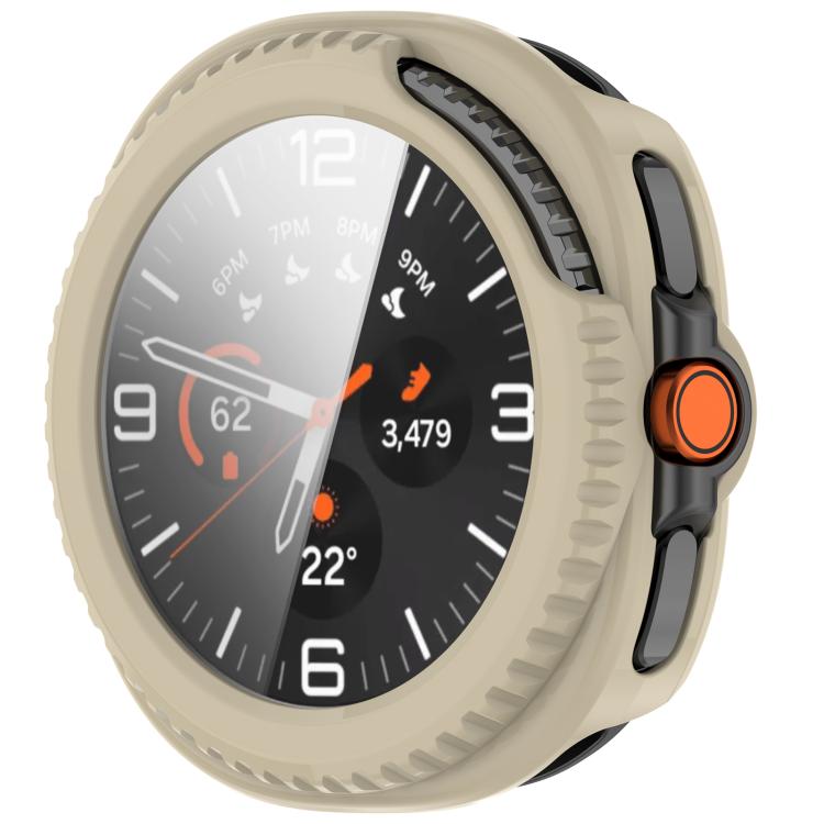 For Samsung Galaxy Watch8 Classic 46mm Tempered Film Integrated PC Watch Cover(Ivory White) - Watch Cases by buy2fix | Online Shopping UK | buy2fix