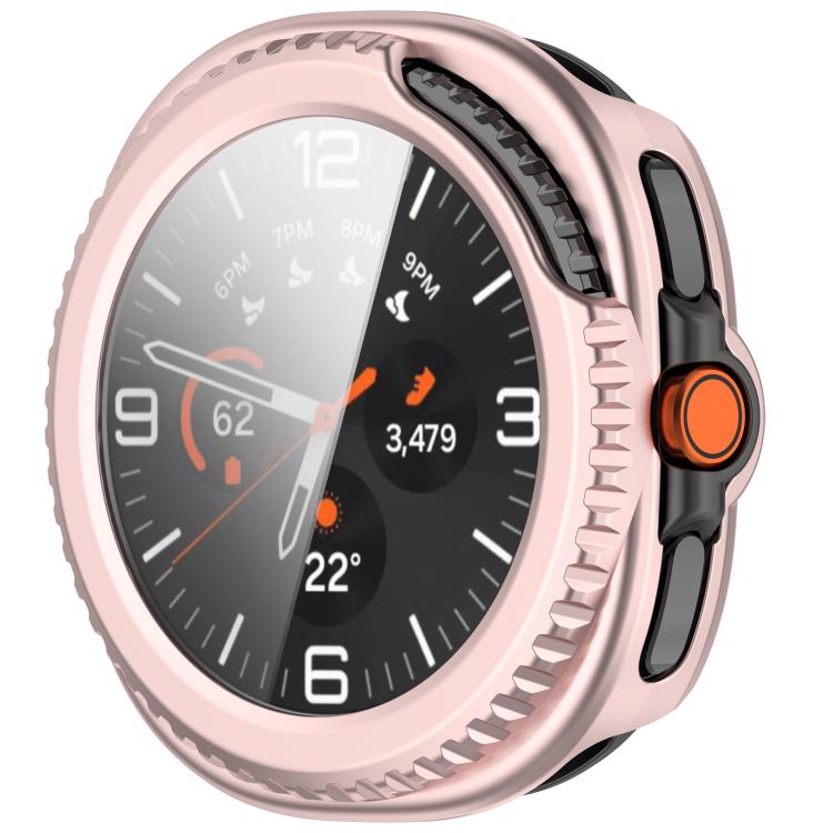 For Samsung Galaxy Watch8 Classic 46mm Tempered Film Integrated PC Watch Cover(Frosted Pink) - Watch Cases by buy2fix | Online Shopping UK | buy2fix