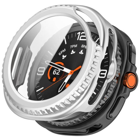 For Samsung Galaxy Watch8 Classic 46mm Tempered Film Integrated PC Watch Cover(Frosted Silver) - Watch Cases by buy2fix | Online Shopping UK | buy2fix