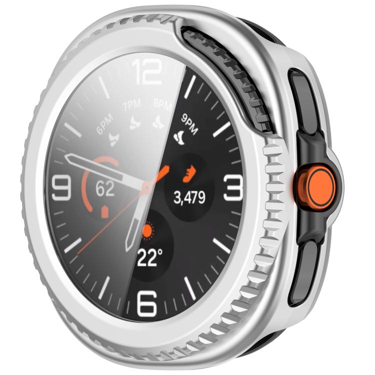 For Samsung Galaxy Watch8 Classic 46mm Tempered Film Integrated PC Watch Cover(Frosted Silver) - Watch Cases by buy2fix | Online Shopping UK | buy2fix