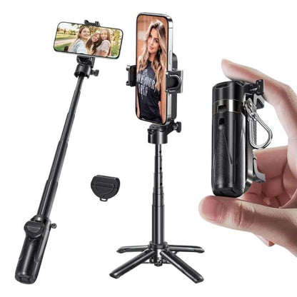 Jmary MT-18 Extendable Phone Holder Wireless Control Mini Phone Selfie Stick Tripod(Black) - Selfie Sticks by Jmary | Online Shopping UK | buy2fix