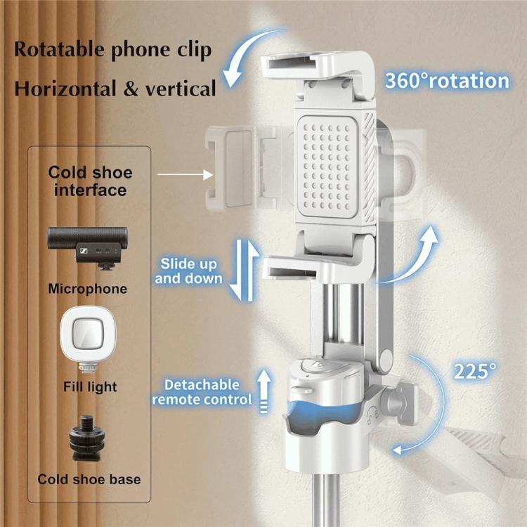 Jmary MT-18 Extendable Phone Holder Wireless Control Mini Phone Selfie Stick Tripod(White) - Selfie Sticks by Jmary | Online Shopping UK | buy2fix