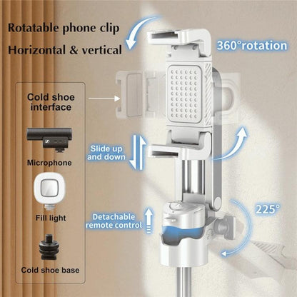 Jmary MT-18 Extendable Phone Holder Wireless Control Mini Phone Selfie Stick Tripod(White) - Selfie Sticks by Jmary | Online Shopping UK | buy2fix