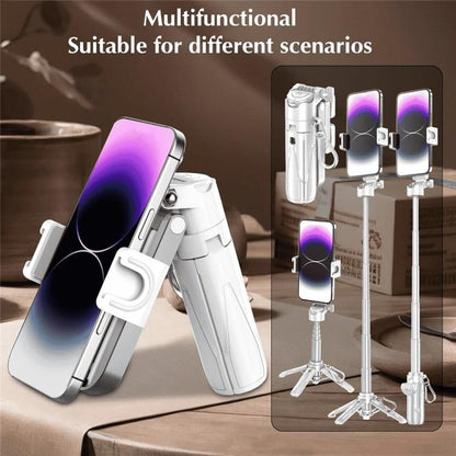Jmary MT-18 Extendable Phone Holder Wireless Control Mini Phone Selfie Stick Tripod(White) - Selfie Sticks by Jmary | Online Shopping UK | buy2fix