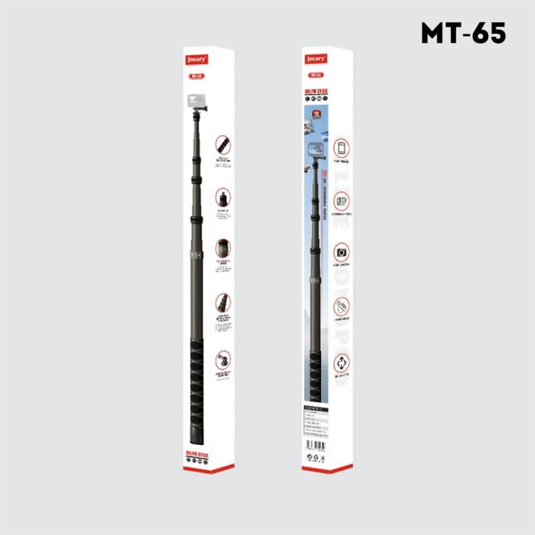 JMARY MT-65 For Action Cameras 3m Carbon Fiber Selfie Stick Monopod 5 Section Extension Pole - Extendable Pole by Jmary | Online Shopping UK | buy2fix