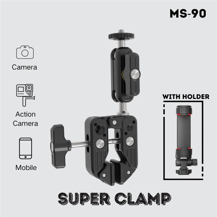 JMARY MS-90 For Action Cameras Super Clamp Mount Magic Arm Double Ball Head Adapter - Holder by Jmary | Online Shopping UK | buy2fix