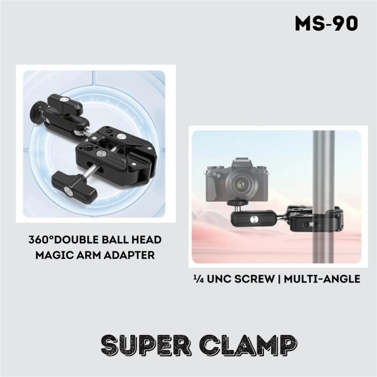 JMARY MS-90 For Action Cameras Super Clamp Mount Magic Arm Double Ball Head Adapter - Holder by Jmary | Online Shopping UK | buy2fix
