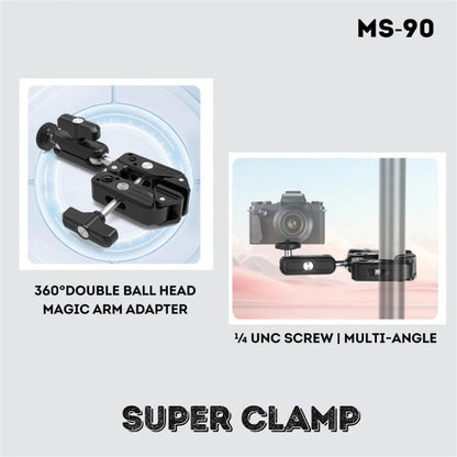 JMARY MS-90 For Action Cameras Super Clamp Mount Magic Arm Double Ball Head Adapter - Holder by Jmary | Online Shopping UK | buy2fix