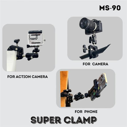 JMARY MS-90 For Action Cameras Super Clamp Mount Magic Arm Double Ball Head Adapter - Holder by Jmary | Online Shopping UK | buy2fix