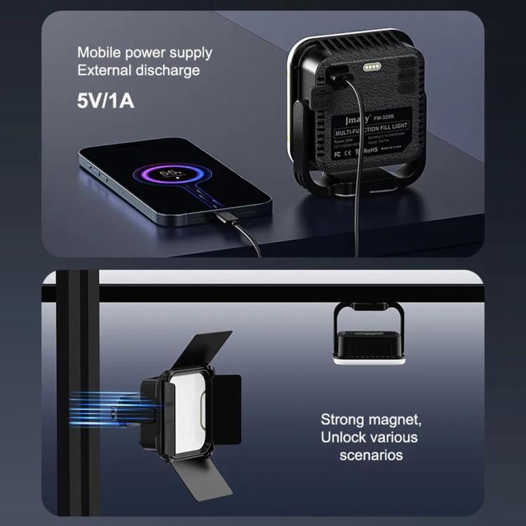 JMARY FM-328R Adjustable Color Temperature Outdoor Camping LED Light Portable Video Fill Light -  by Jmary | Online Shopping UK | buy2fix