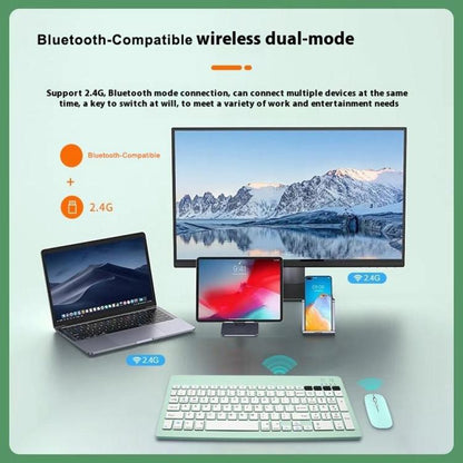 2858+030 Rechargeable Wireless Bluetooth Keyboard Silent Mouse Set with 800/1200/1600 DPI(Black) - Wireless Keyboard by buy2fix | Online Shopping UK | buy2fix