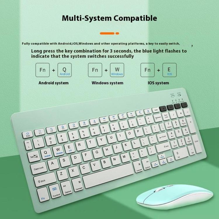 2858+030 Rechargeable Wireless Bluetooth Keyboard Silent Mouse Set with 800/1200/1600 DPI(White) - Wireless Keyboard by buy2fix | Online Shopping UK | buy2fix