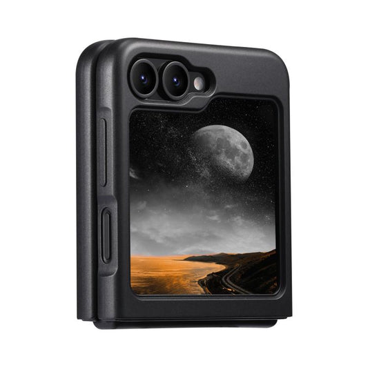 For Samsung Galaxy Z Flip7 5G Suteni G3 Carbon Fiber Leather 360 Rotation Holder MagSafe Phone Case(Black) - Galaxy Z Flip7 5G Cases by Suteni | Online Shopping UK | buy2fix