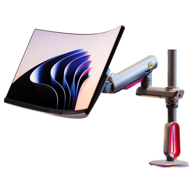 NORTH BAYOU L70 RGB Lighting Gaming Monitor Adjustable Arm Stand Curved Monitors Bracket - TV Brackets & Mounts by buy2fix | Online Shopping UK | buy2fix